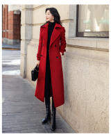 Gabardina de lana de Cachemira para mujer, Chaqueta larga cálida y gruesa de doble botonadura, abrigo de lana largo y grueso para invierno - details 3