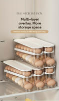 Caja de almacenamiento de huevos rodante para puerta lateral de refrigerador que ahorra espacio - Plástico duradero, no necesita pilas, compartimentos transparentes de 2 niveles para fácil acceso y organización de huevos, organizador de cocina y refrigera - details 3
