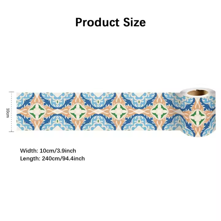 Calcomanía de Arte de línea de cintura impermeable, decoración autoadhesiva, línea de rodapié, pegatina de pared para baño, 1 unidad - 1