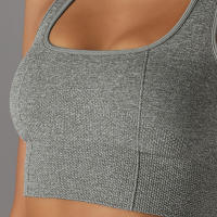Nessaj-Sujetador deportivo sin costuras, top a prueba de golpes, cómodo Chaleco de gimnasio, color sólido, para entrenamiento, correr - details 9