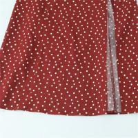 Vestido casual 2025 con estampado de lunares rojos y tirantes con abertura, falda larga, novedad de verano, ropa de mujer. - details 3