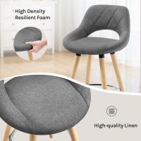 Juego de Taburetes de Cocina Alto 2 Piezas con Resalto y Reposapiés Altos para Bistro, Cafetería y Cocina Funda de Piel Sintética y Patas de Madera Blanco - details 12