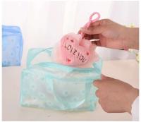 Bolsa de maquillaje transparente de PVC ral para mujer y niña, estuche impermeable con cremallera, bolsas de aseo de viaje, bolso - details 2