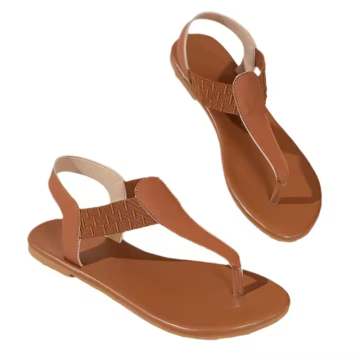 Sandalias mezzanine para mujer 2025 nuevo estilo étnico bohemio color simple a juego retro zapatos romanos de viaje - 1