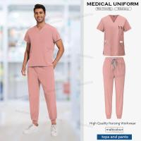 uniforme médico para mujer, artículos de enfermería, uniformes quirúrgicos, Tops de manga corta con cuello en V, pantalones para correr, conjuntos de exfoliante para hombre - details 14