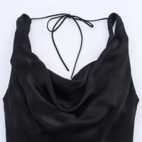 PB & ZA2025satin textura sin mangas con cordones espalda descubierta temperamento vestido suelto falda larga novedad de verano ropa de mujer - details 9