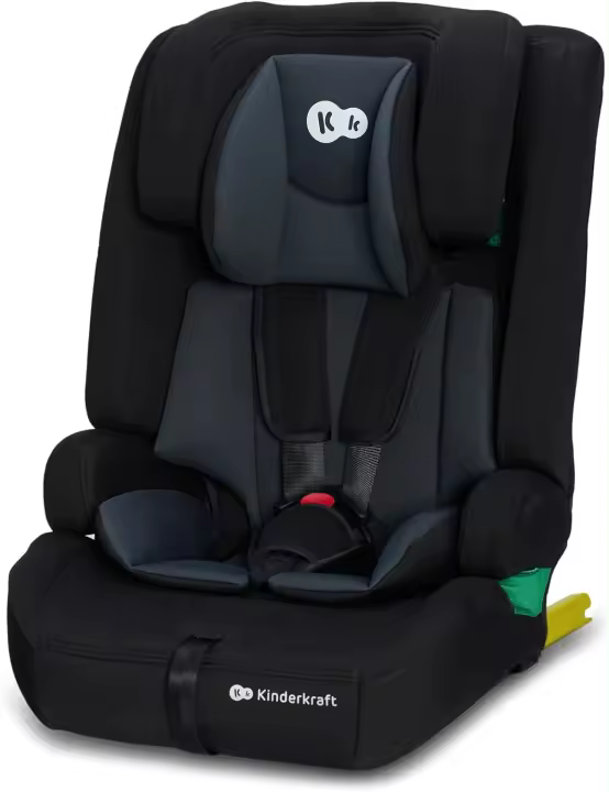 Silla de Coche para Niños Amplia, Suave, Arnés de 5 Puntos, Ajuste de Cabeza, Reductor Modular, Negro - 1