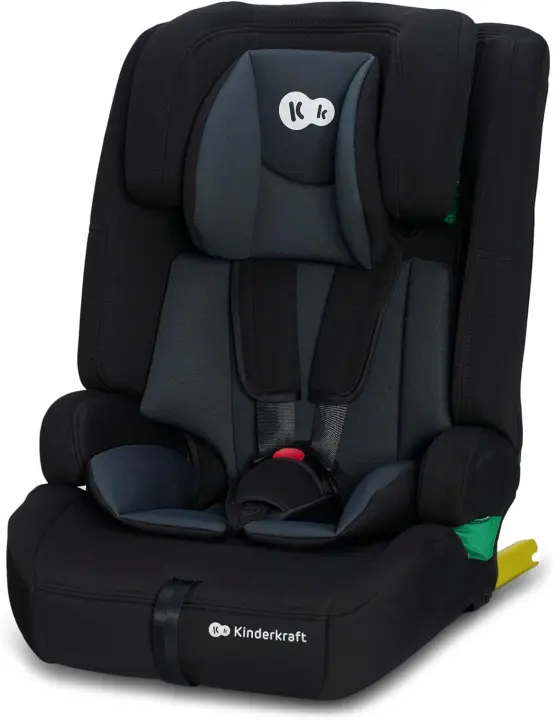 Silla de Coche para Niños Amplia, Suave, Arnés de 5 Puntos, Ajuste de Cabeza, Reductor Modular, Negro - 1