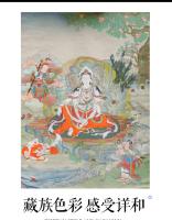 Cuadro de pared tradicional Nanhai Guanyin Tangka Xizang, imitación pintada a mano, Mural decorativo tibetano para sala de estar y hogar - details 4