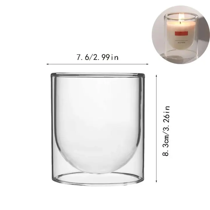 Juego de Velas y Soportes Doble Clase Taza de Té Decoración Sencilla Regalo Artesanal para Hogar y Oficina - 1