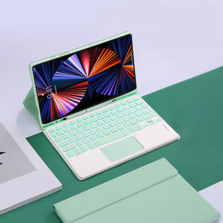 Teclado retroiluminado en español con panel táctil para Samsung Galaxy Tab S9 FE, 10,9 pulgadas, SM-X510, X516B - 1
