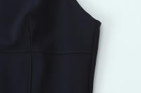 Vestido Mini Pleated TRZA Para Mujer Con Borlas Lateral Cuello Halter Frontera Trasera Chic Moda Casual A-Line Corto - details 5