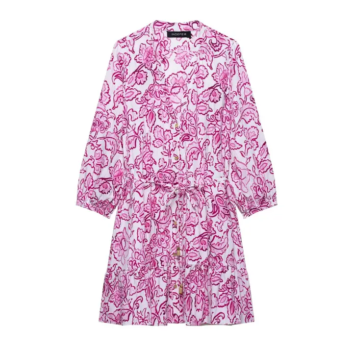 Mini vestido con estampado de flores de moda para mujeres europeas y americanas - 1