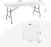 Mesa plegable portátil de 6 pies con asa, plegable en medio, para comedor, resistente, para interior y exterior, Picnic, fiesta de barbacoa - details 0