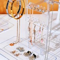 Estante de joyería de escritorio transparente con Base, soporte organizador para collares colgantes, bandeja de almacenamiento desmontable creativa - details 2