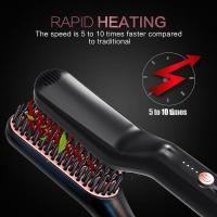 3 in 1 Quick heat Hair styling straightening comb PTC heater Electric hair straightener Beard straightener - details 4