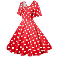 Vestido de fiesta elegante con lunares y mangas de mariposa para mujer, estilo veraniego. - details 16