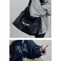 Bolso nuevo para mujer, bandolera de un solo hombro, gran capacidad, clase de estudiante universitario, bolso de mano de lona negro versátil informal - details 5
