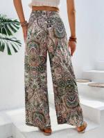 Pantalones de Verano Versátiles de Impresión Khaki Cintura Elástica, Legua Ancha, Comodidad Casual - details 19