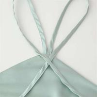 Vestido de Tirantes Ouwu para Mujer Espalda Abierta, Cuello Colgante, Textura de Seda - details 12