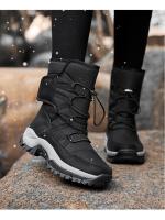 Botas de nieve impermeables para mujer, botines de piel cálida, con plataforma, color negro, a la moda, Invierno - details 13