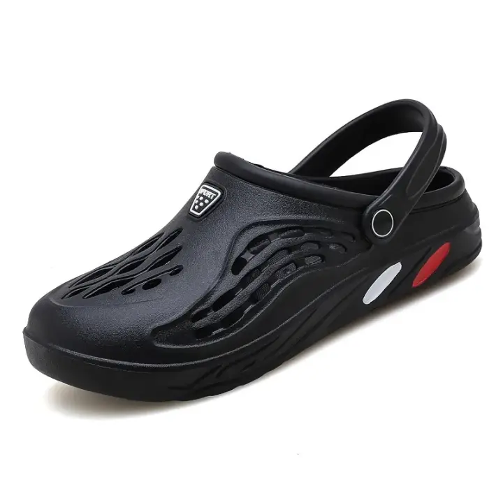 Sandalias para hombre, zuecos de verano, zapatillas de jardín EVA, zapatos con agujeros, sandalias con plataforma para playa, toboganes de baño para interior de casa de talla grande - 1