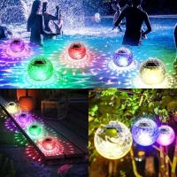 Luces solares para piscina, luces impermeables con colores RGB flotantes, utilizadas para jardines y patios traseros - details 3
