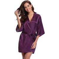 Bata de satén para mujer, lencería íntima, ropa de dormir sedosa, regalo de boda nupcial, bata de baño tipo kimono informal, camisón Sexy - details 31