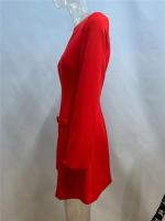 Elegante Vestido Mini de Doble Arco Manga Larga Cintura Alta Para Mujeres Moda de Otoño-Invierno - details 2