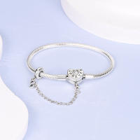 Collar clásico de Plata de Ley 925 para mujer, collar circular Simple, compatible con cuentas originales, joyería de cumpleaños y boda - details 21