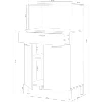 Cocina Mueble Auxiliar de 3 Puertas + 1 Armario Acabado en Blanco Artik y Roble Canadiense - details 8