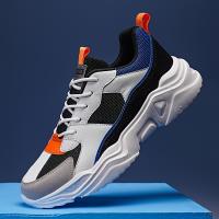 Zapatillas gruesas de malla transpirable para hombre - Zapatillas casuales blancas y verde azulado con suela de EVA, diseño con cordones para todas las estaciones - details 8