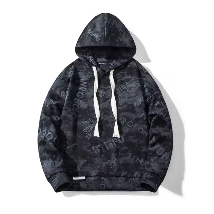Sudadera con capucha para hombre, chaqueta informal de ante, retro, moda de otoño - 1