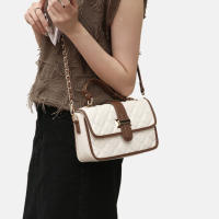 Xiaoxiangfeng cadena de diamantes pequeño bolso cuadrado nuevo de moda y versátil, bolso de mensajero portátil popular para mujer bolso de hombro texturizado - details 7