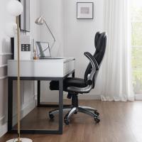 Silla de Oficina Ejecutiva Ergonómica Altura Ajustable, Resalto Alto, Brazos, Ruedas, Negro - details 6