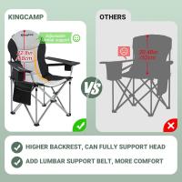 Camping Plegable, hasta 205 kg, Sillas de Camping Portátiles con Reposabrazos y Zona Lumbar Ajustable y Bolsa Térmica y Portavasos, Respaldo Alto Silla para Exterior Jardín Pesca - details 2