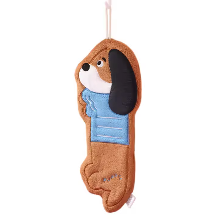 Toalla de mano creativa de secado rápido con forma de perro salchicha, toalla de limpieza absorbente más gruesa, paños de cocina colgantes reutilizables para Baño - 1