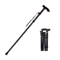 Bastón Telescópico De Aleación De Aluminio Para Senderismo Y Trekking Plegable Con Punta De Goma Para Ancianos Color Negro/Cobre - details 46