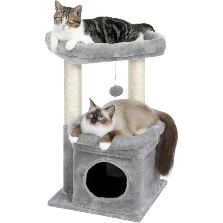 Pequeño Árbol para Gatos Torre de Varillas con Patio rascador Cubierto de Sisal - 1