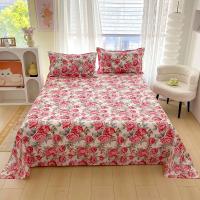 Sábanas de Cama Planas con Estampado de Flor Roja Tamaño de Cama Doble - details 0