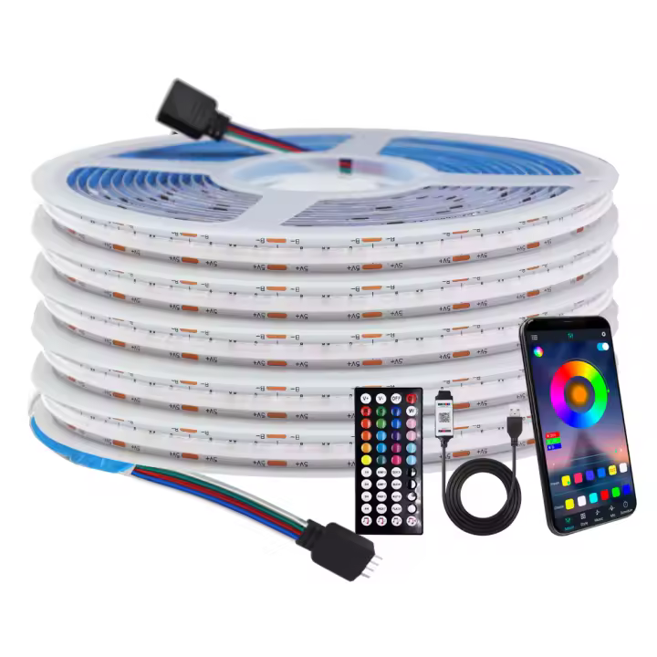 Tira de luz LED RGB COB 5V USB de XUNATA Flexible para decoración de habitaciones Iluminación lineal Control de voz Bluetooth Adecuada para TV - 1