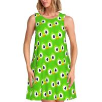 Vestido Duo de búho sin mangas informal para mujer, divertido pájaro verde, viajes personalizados, D-Duogos - details 72