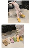 Medias zapatillas baotou retro de suela gruesa para uso exterior de las mujeres, primavera y verano nuevos zapatos de pedal para personas perezosas transpirables y versátiles - details 13