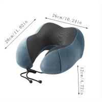 1 almohada de espuma de memoria en forma de U para mejorar la calidad del sueño, almohada de algodón suave y sin olor para viajes en avión, siesta en la oficina, soporte interior de columna cervical y accesorio de decoración - details 2