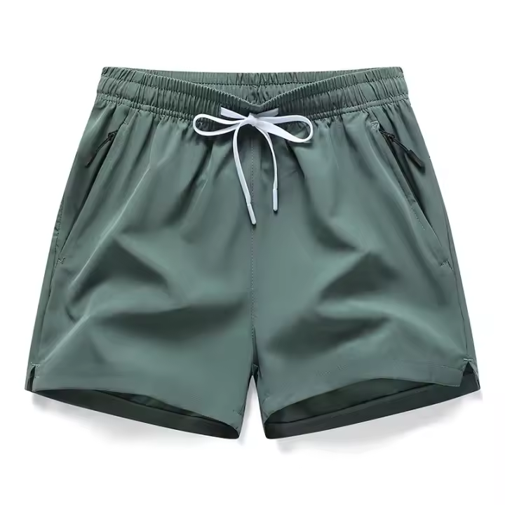 Pantalones cortos de playa con cordón en la cintura con estampado de letras para hombre, pantalones cortos casuales, transpirables, cómodos, con bolsillo con cremallera para verano, pantalones cortos para hombre, pantalones cortos para vacaciones en la pl - 1