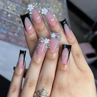Decoración de uñas artificiales de resina reutilizable con diseño de pato francés y diamantes de imitación para manicura de mujeres y hombres - details 7