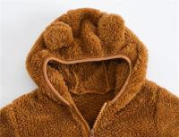 Abrigo con capucha de lana para niños, abrigo con cremallera de color sólido, ropa de invierno para niños - details 0