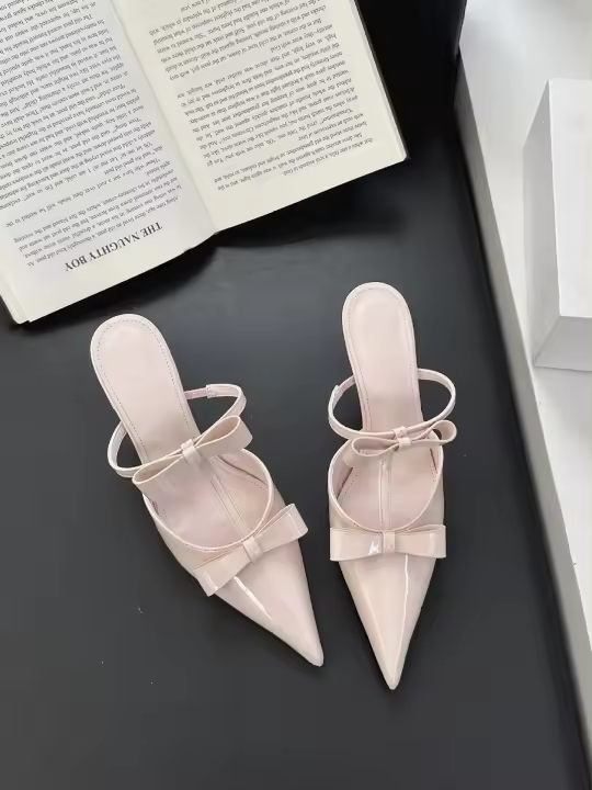Suave punta cabeza arco stiletto tacones altos nueva bolsa cabeza media zapatillas muller zapatos zapatos de mujer - 1
