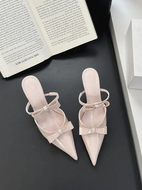 Suave punta cabeza arco stiletto tacones altos nueva bolsa cabeza media zapatillas muller zapatos zapatos de mujer - 1