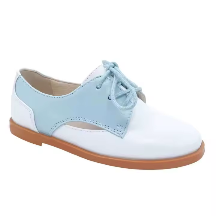 La suela de goma cómoda más vendida ata para arriba los zapatos de cuero casuales de los niños - 1